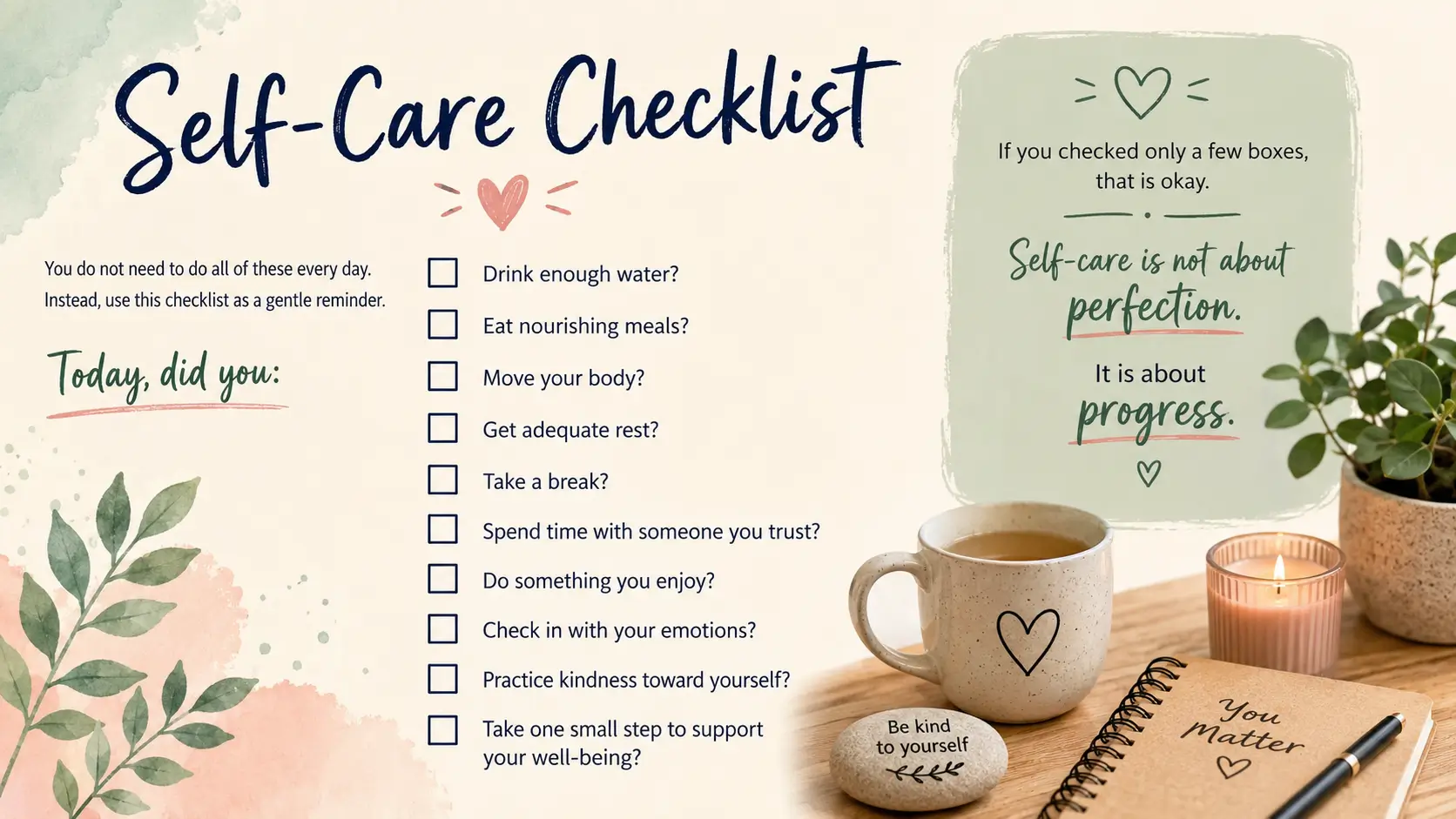Self-Care Checklist healthy knots