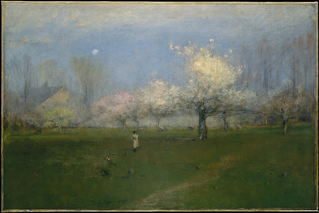 George Inness Spring Blossoms landscape for mindfulness - HealthyKnots