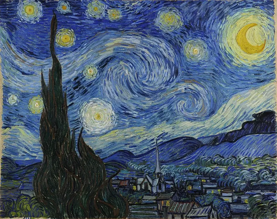 The Starry Night by Vincent van Gogh healing art for stress - HealthyKnots